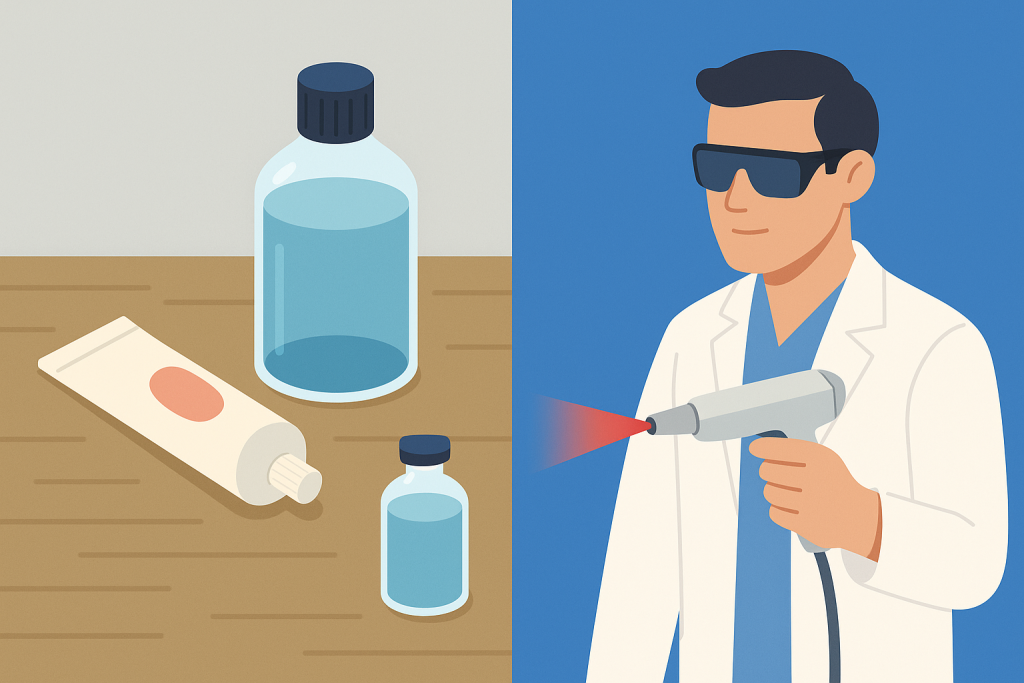 Comparación entre tratamiento láser y métodos tradicionales para aftas