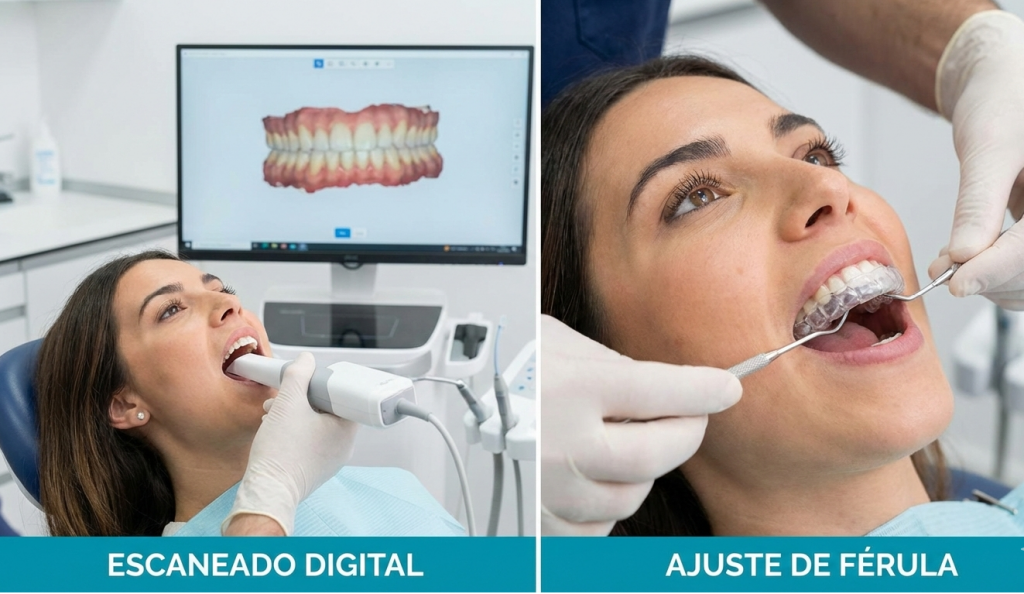 Diseño personalizado de férula dental adaptada a la mordida del paciente
